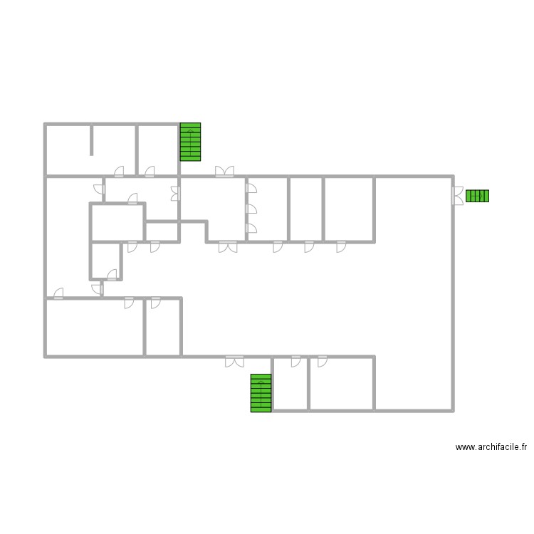 cdi-etg1. Plan de 15 pièces et 42 m2