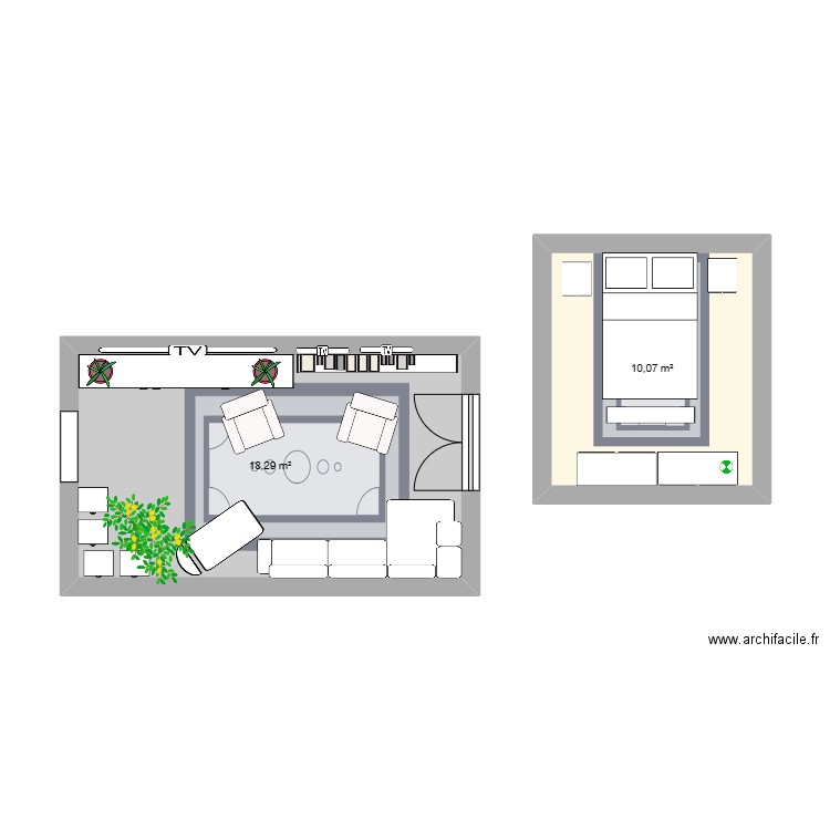 forbin. Plan de 2 pièces et 28 m2