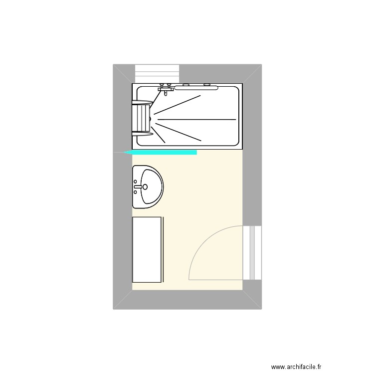 MOLTER PROJET. Plan de 1 pièce et 4 m2