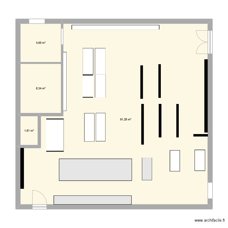 fresh market plan. Plan de 4 pièces et 104 m2