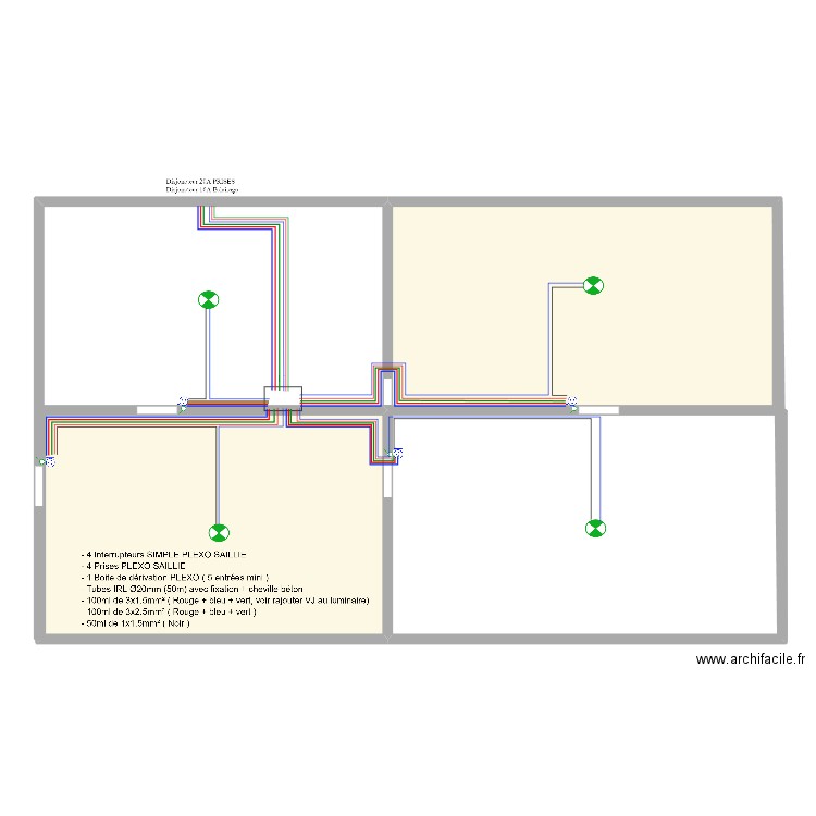 Elec garage. Plan de 2 pièces et 131 m2