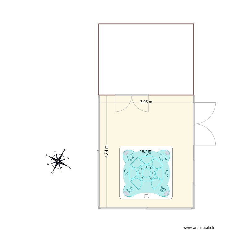 Chalet Blcous. Plan de 1 pièce et 19 m2