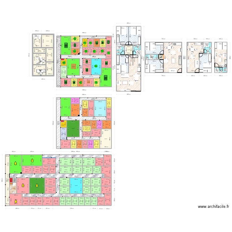 contenaire. Plan de 132 pièces et 591 m2