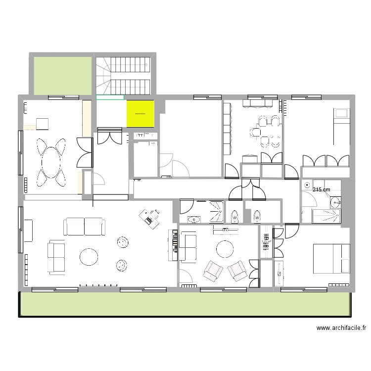 Appartement Enghien Mora variante 16 07. Plan de 6 pièces et 173 m2