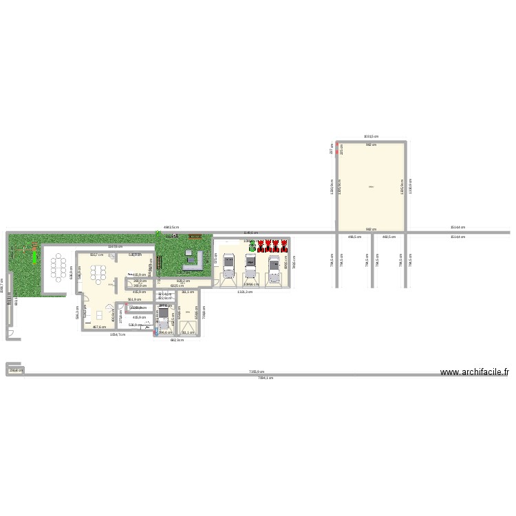 garage. Plan de 9 pièces et 350 m2