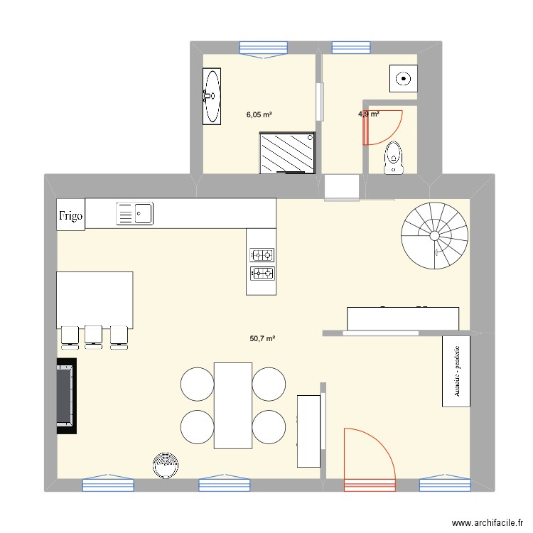 Eva. Plan de 3 pièces et 62 m2