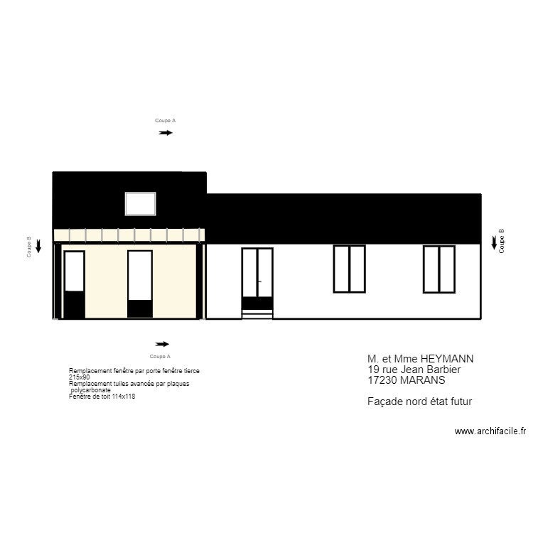 Façade nord future 20240604. Plan de 15 pièces et 47 m2