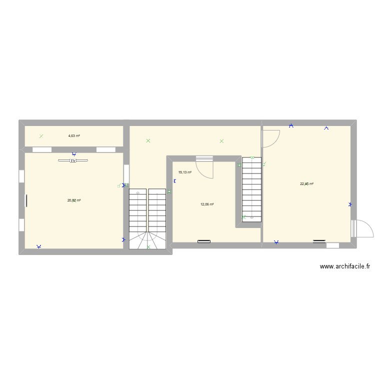 maison allan chatier . Plan de 5 pièces et 79 m2