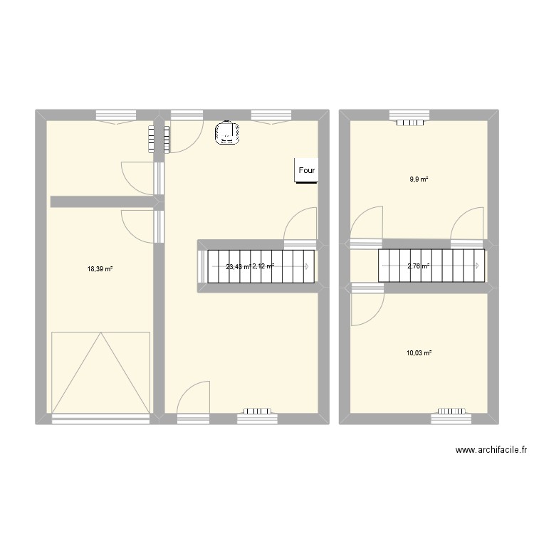 maison trazegnies. Plan de 6 pièces et 67 m2