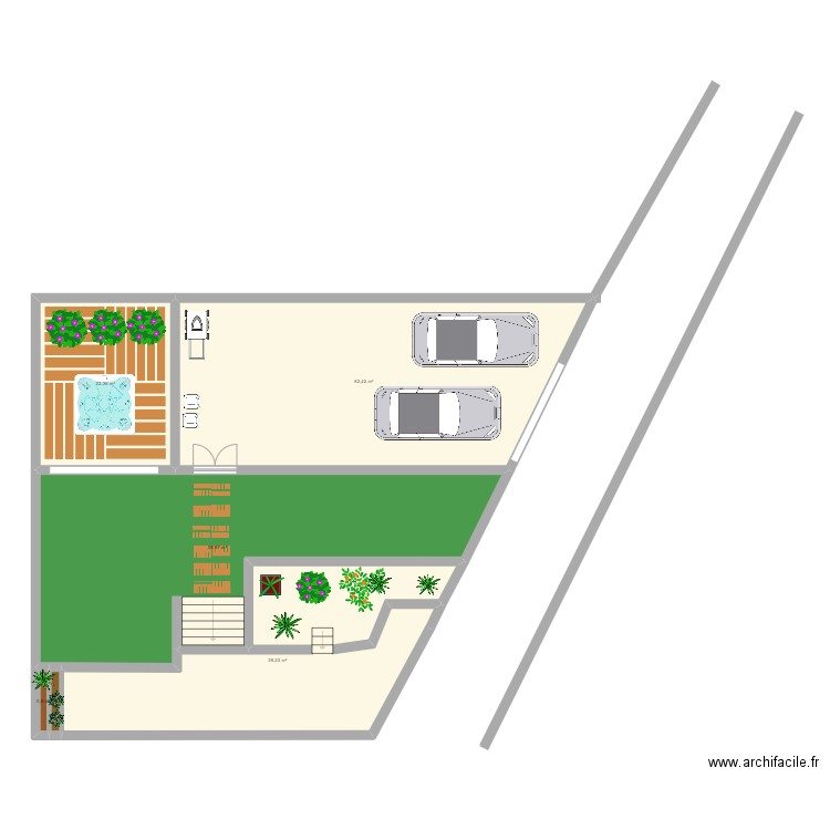 Extérieur. Plan de 6 pièces et 184 m2