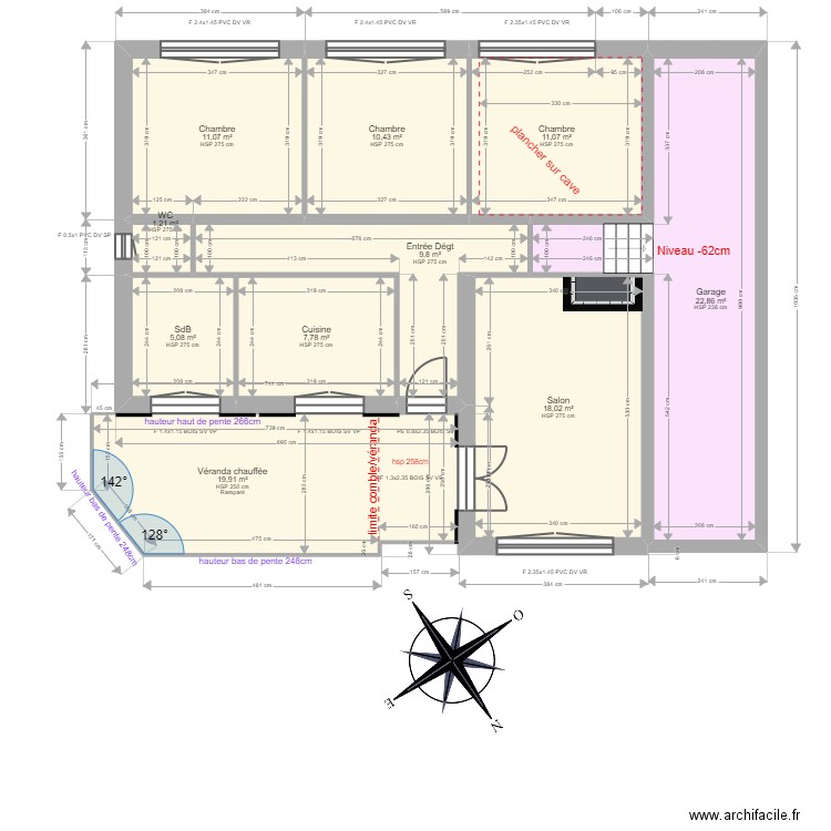 LASNIER. Plan de 10 pièces et 117 m2