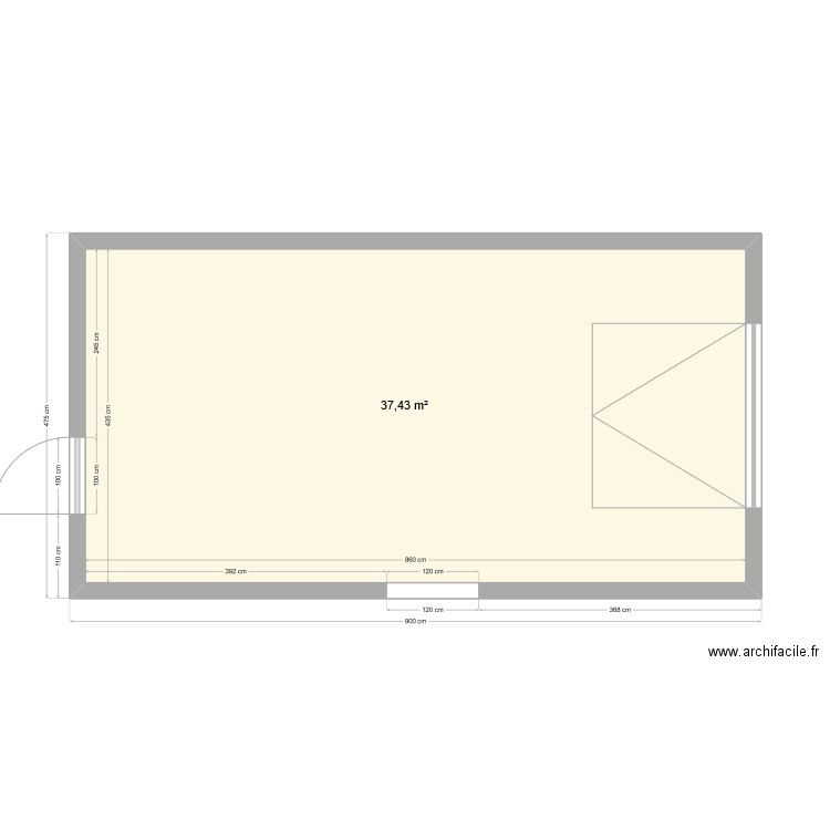 Garage 2. Plan de 1 pièce et 37 m2