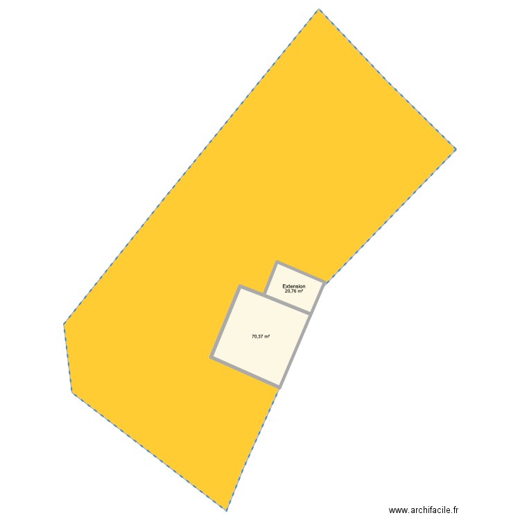 SAILLY EXTENSION. Plan de 2 pièces et 91 m2