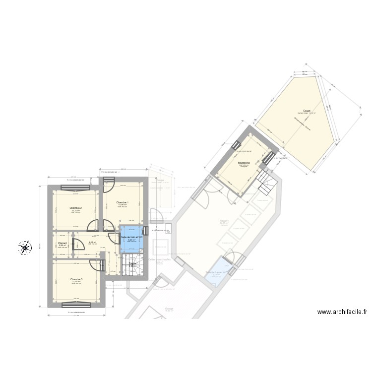 ML24018130. Plan de 17 pièces et 185 m2