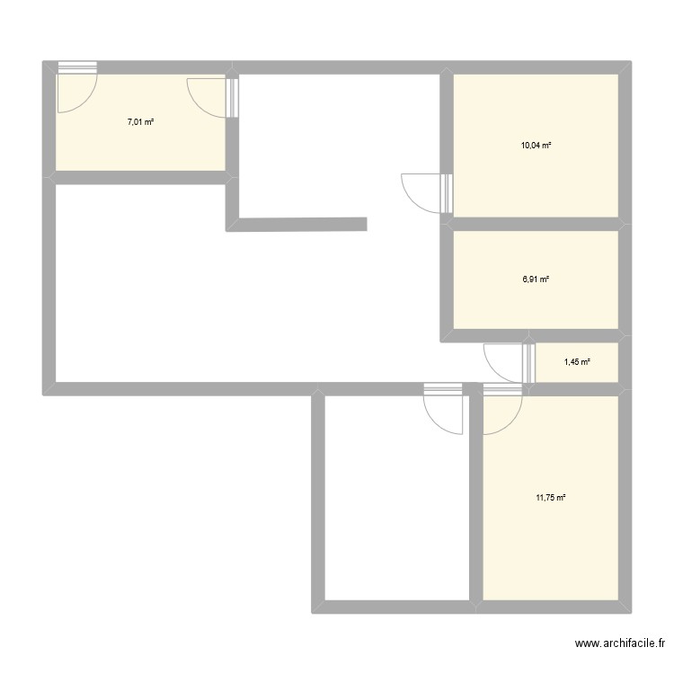 test L. Plan de 5 pièces et 37 m2