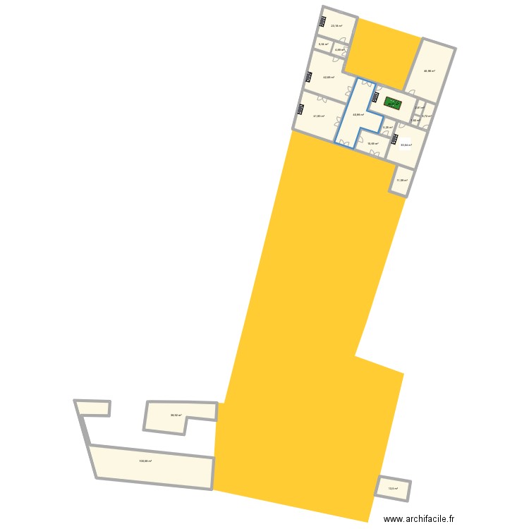 hotel particulier Le blanc. Plan de 18 pièces et 461 m2