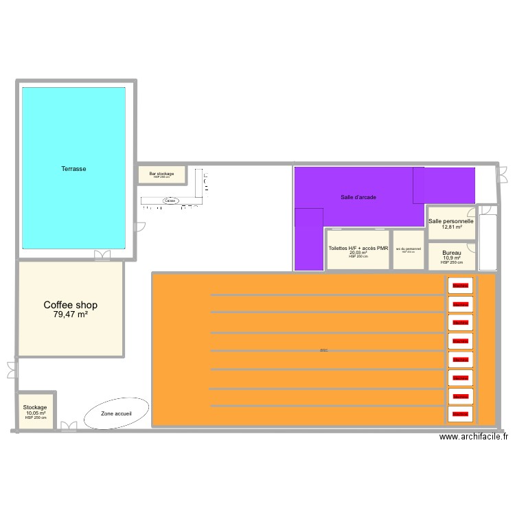 Plan concept. Plan de 8 pièces et 569 m2