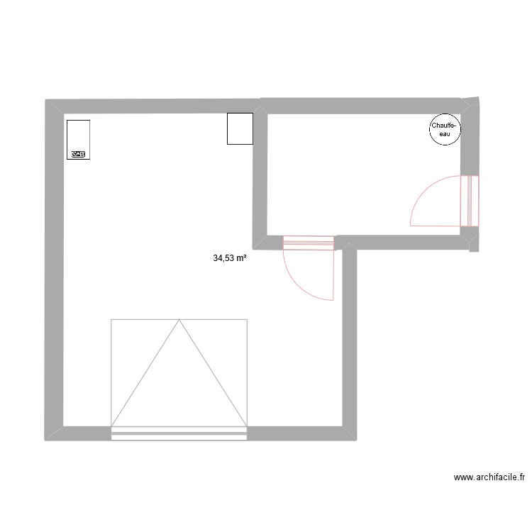 Garage. Plan de 1 pièce et 35 m2