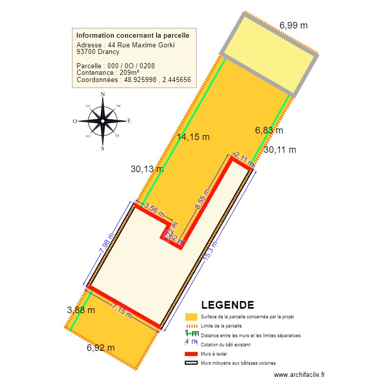 DP 2 - PLAN DE MASSE CÔTÉ _ SHRESTHA2. Plan de 2 pièces et 83 m2