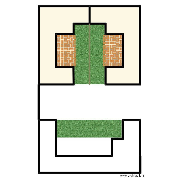 Gîtes 1. Plan de 2 pièces et 110 m2