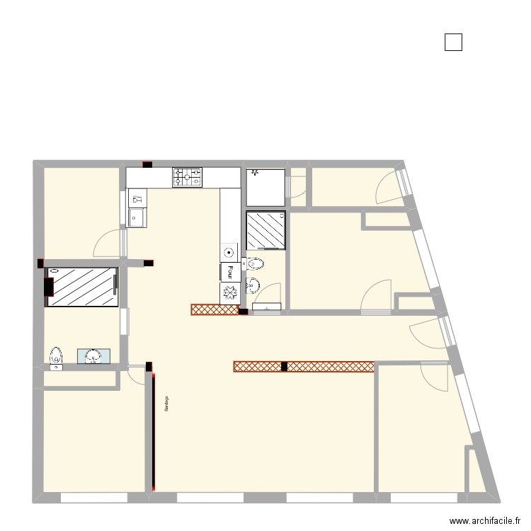 DAR4. Plan de 9 pièces et 91 m2