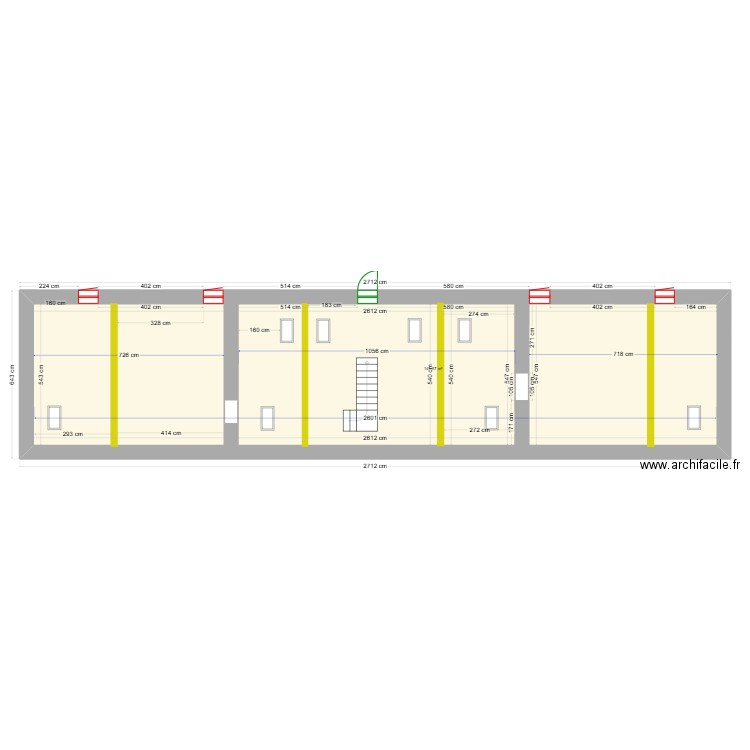 1er etage maison des invitées vierge avec cotations (14.02.2025). Plan de 1 pièce et 142 m2