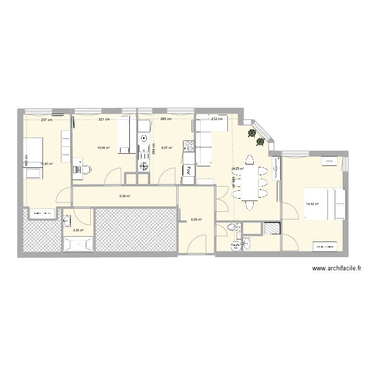 Chez moi toutes pieces 4. Plan de 15 pièces et 97 m2