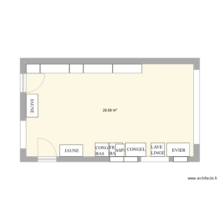 GARAGE. Plan de 1 pièce et 29 m2