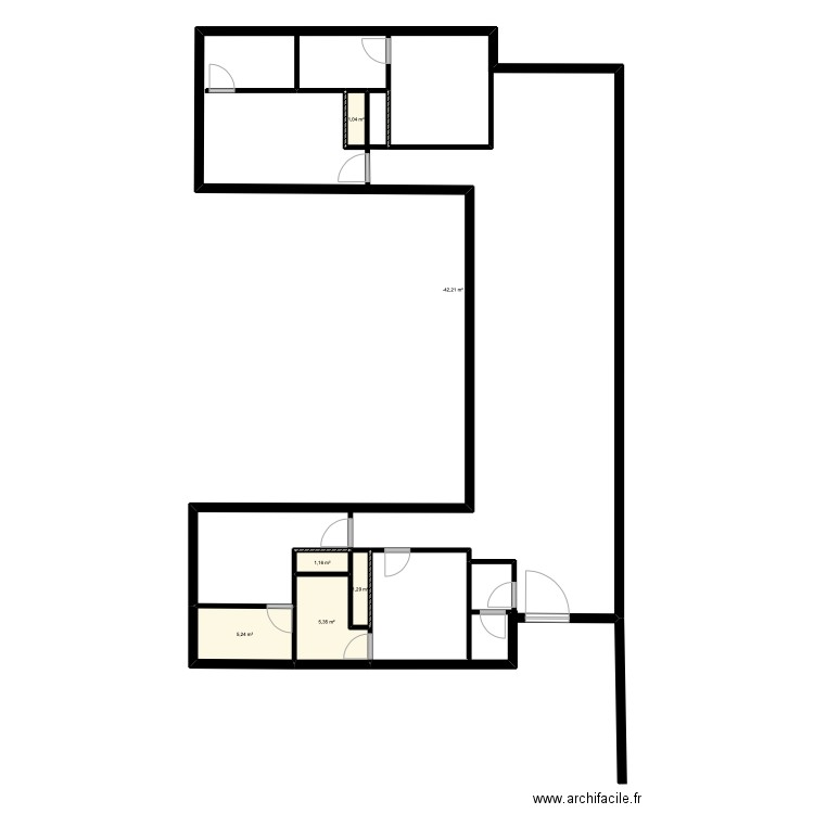 hergla. Plan de 6 pièces et 151 m2