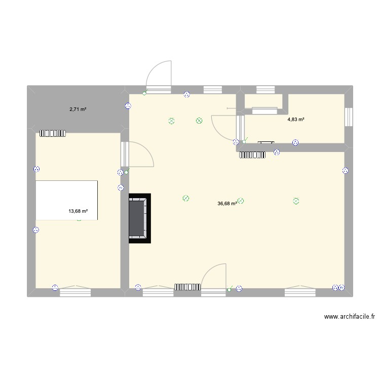 maison Lucie. Plan de 4 pièces et 58 m2