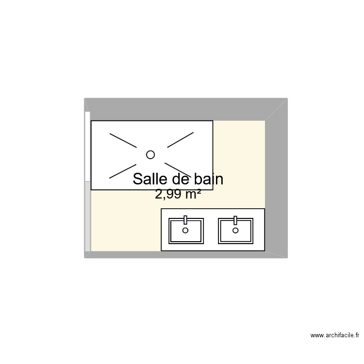 plan par piece. Plan de 1 pièce et 3 m2