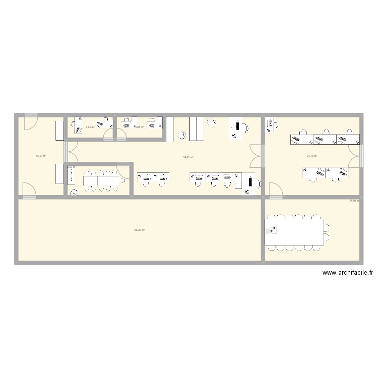 CHU de St Etienne. Plan de 8 pièces et 173 m2