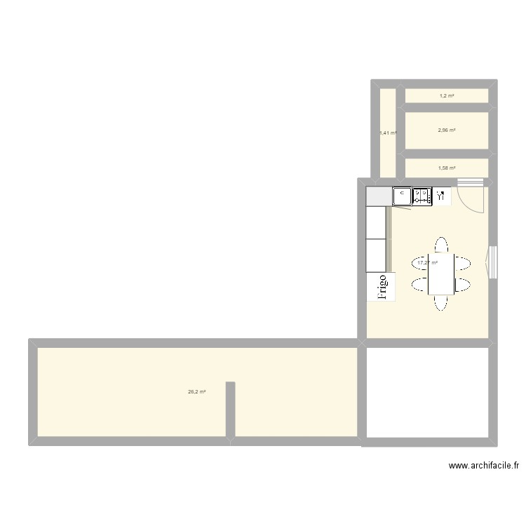 Vignet. Plan de 6 pièces et 51 m2