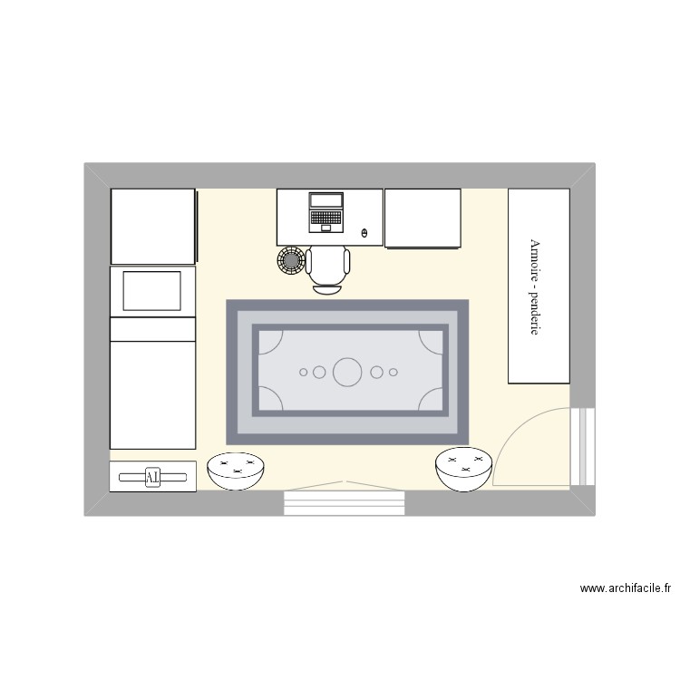 ma chambre. Plan de 1 pièce et 15 m2