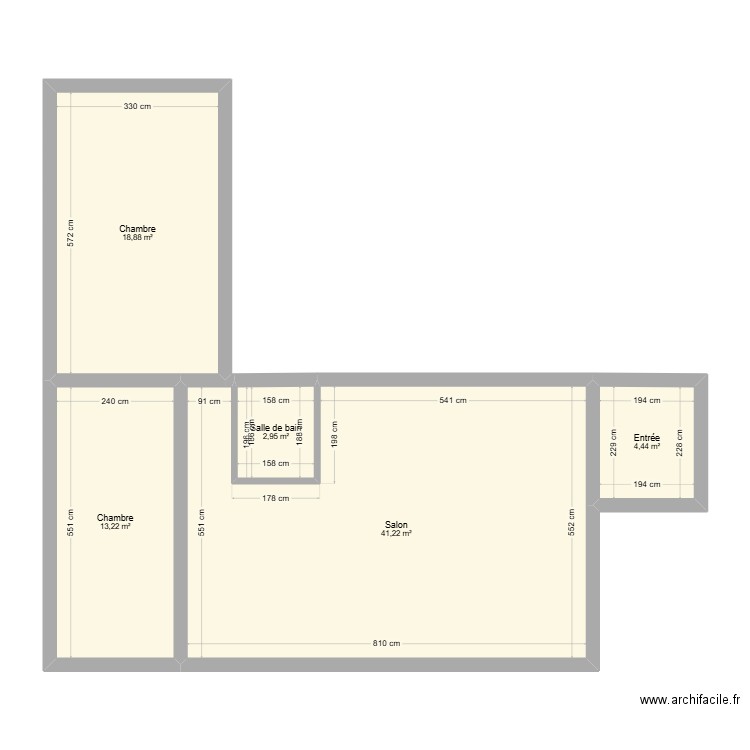 BORGNON. Plan de 5 pièces et 81 m2