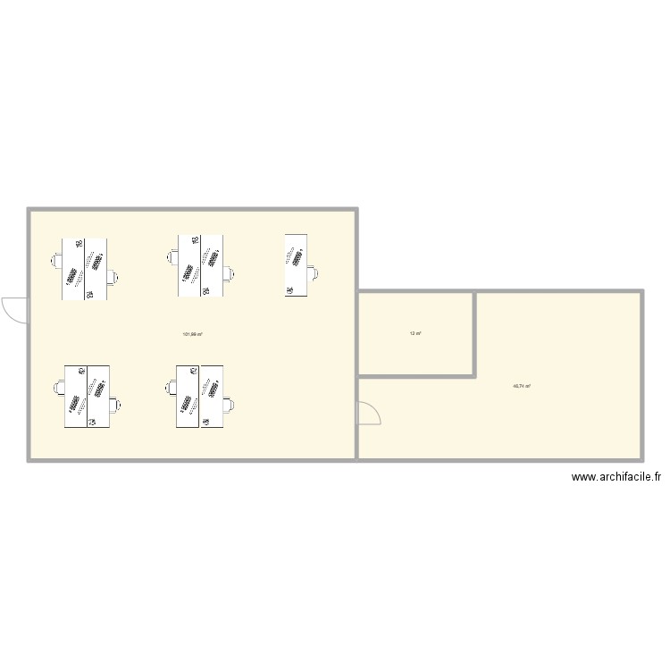 portakabin. Plan de 3 pièces et 161 m2