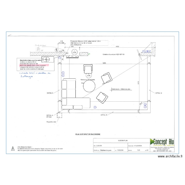 Extension Sarzeau. Plan de 0 pièce et 0 m2