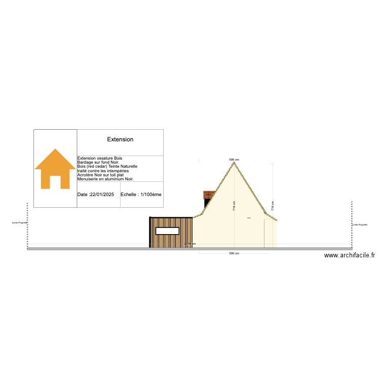 Plan facade SUD. Plan de 0 pièce et 0 m2