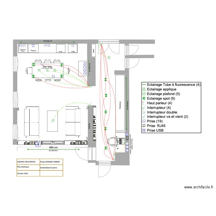 PLAN SALON _ GRANDE ARMEE - ELECT. Plan de 0 pièce et 0 m2