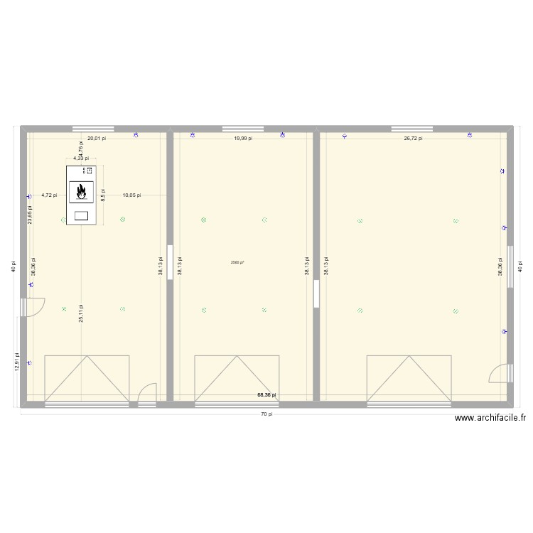 Garage. Plan de 1 pièce et 238 m2