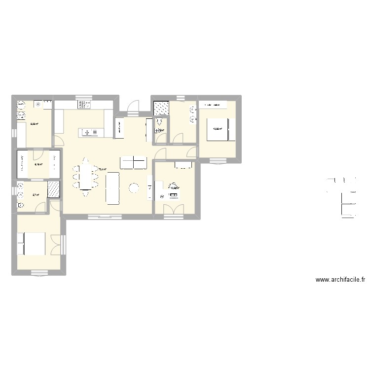 mam2. Plan de 7 pièces et 115 m2