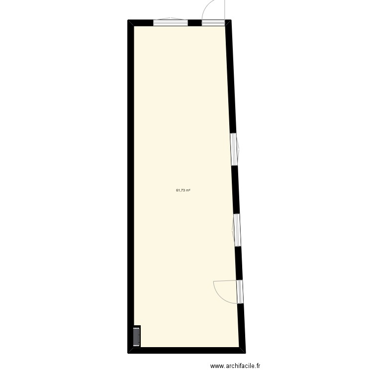 Kerners. Plan de 1 pièce et 62 m2