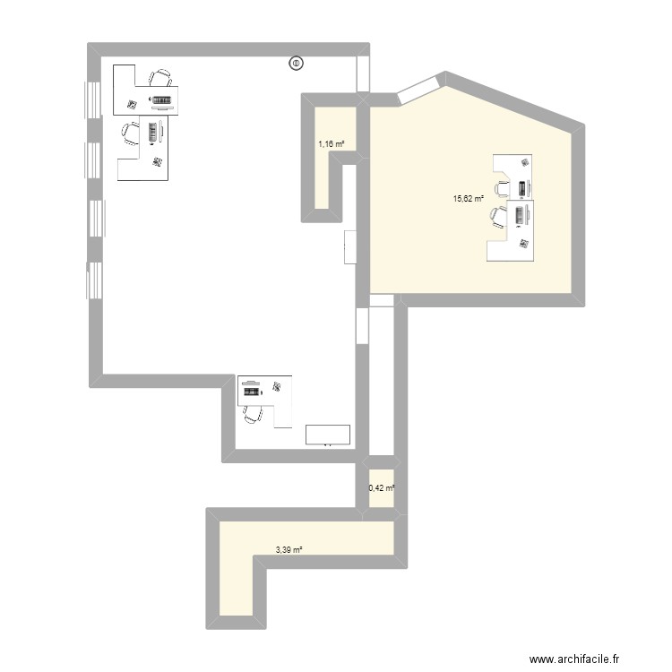 projet plan johan agora. Plan de 4 pièces et 21 m2