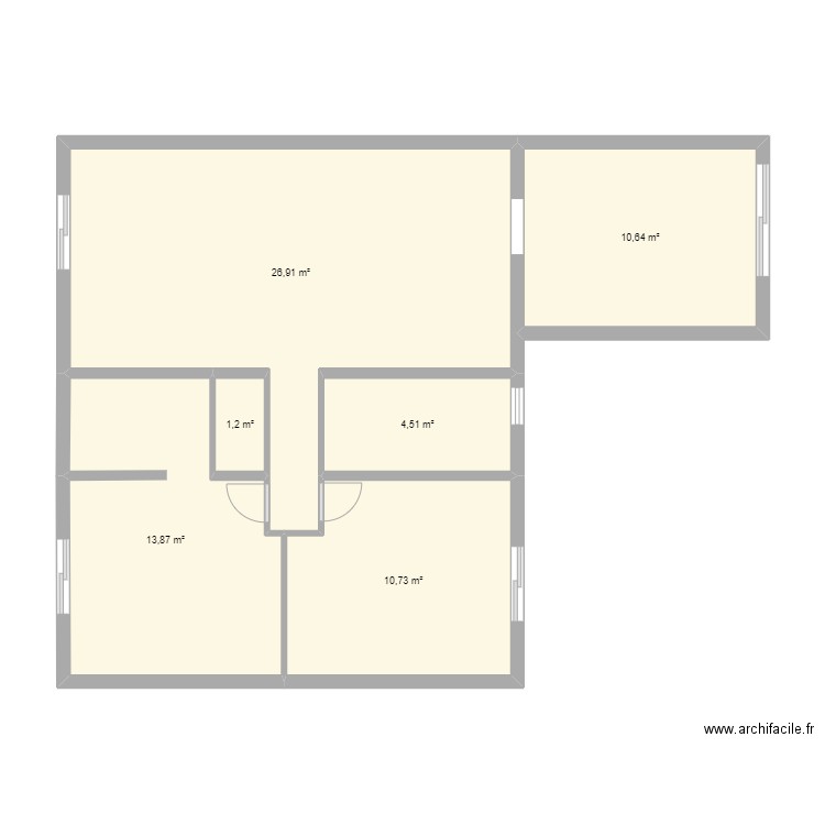 Maison cote. Plan de 6 pièces et 68 m2