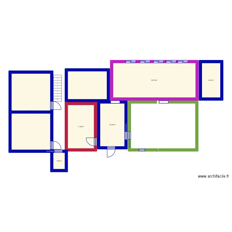 saint genis. Plan de 7 pièces et 98 m2