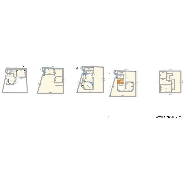 40 m2 réhaussement. Plan de 4 pièces et 155 m2