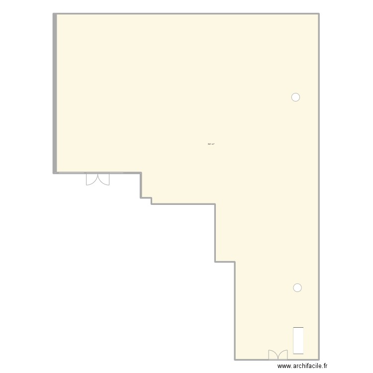 plan de l'atelier de production stephane hessel. Plan de 1 pièce et 341 m2
