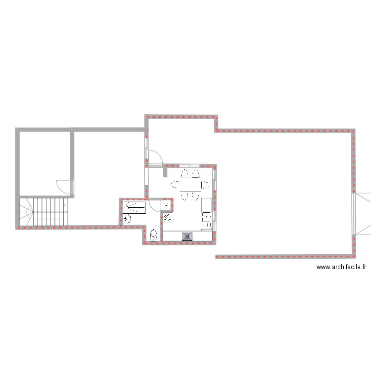 aze. Plan de 1 pièce et 18 m2