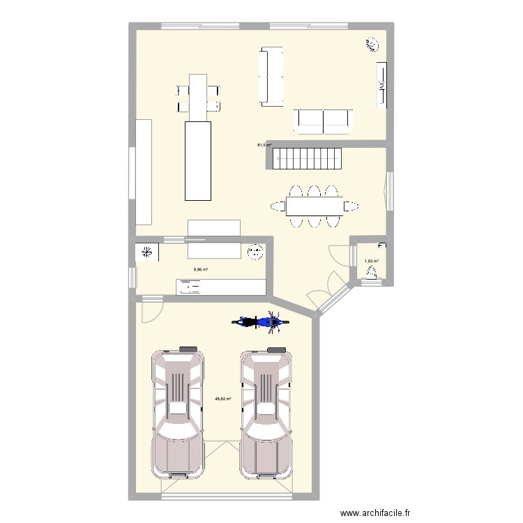 Distroff. Plan de 4 pièces et 142 m2