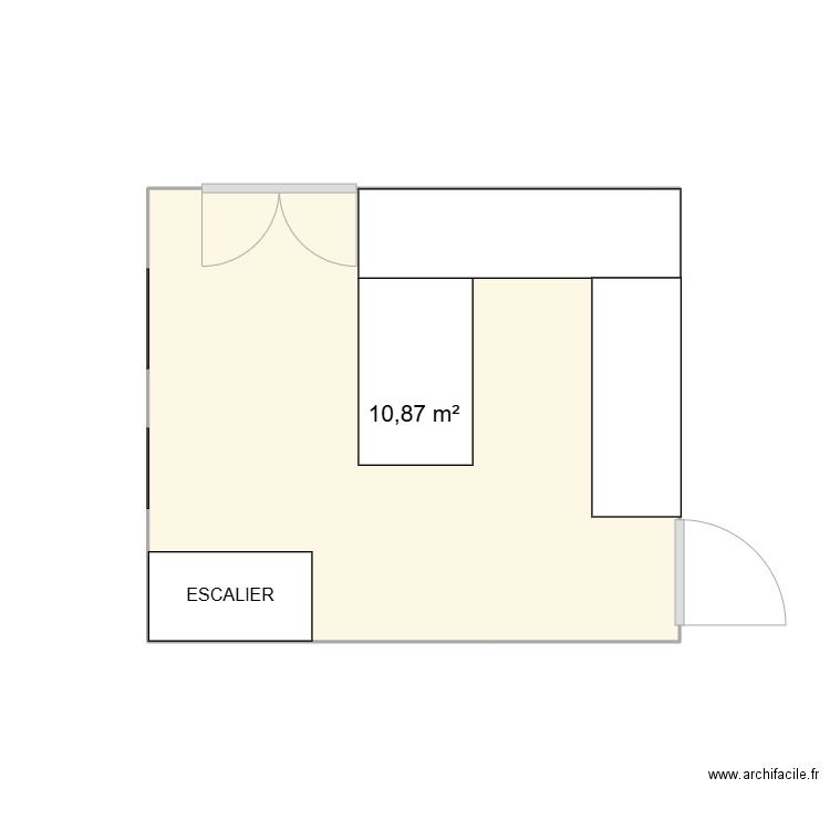 cuisine. Plan de 1 pièce et 11 m2